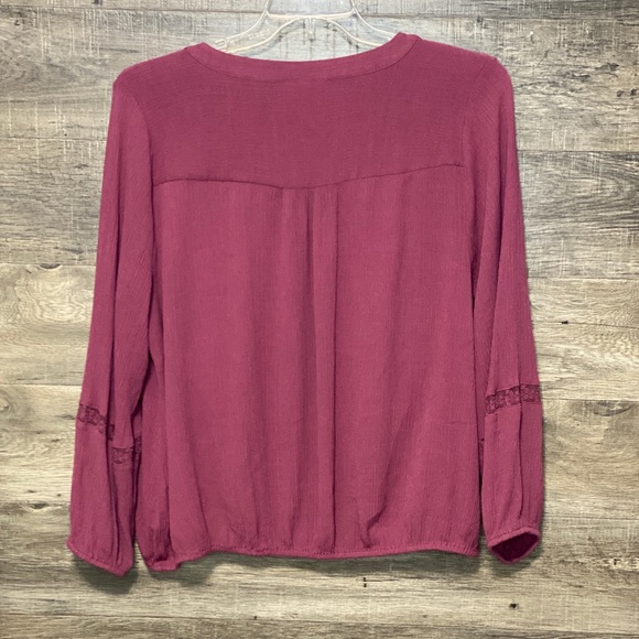 Burgundy Button Down 22/24 Lane Bryant Long Sleeve - Picture 2 of 5